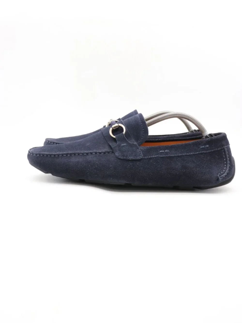 Magnanni Neiman Marcus Navy Blue Suede Men's Size 11 M Horse Bit Loafers Slip On